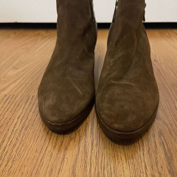 Aquatalia brown suede leather point toe side zip buckle ankle boots size US 7 - Picture 2 of 7